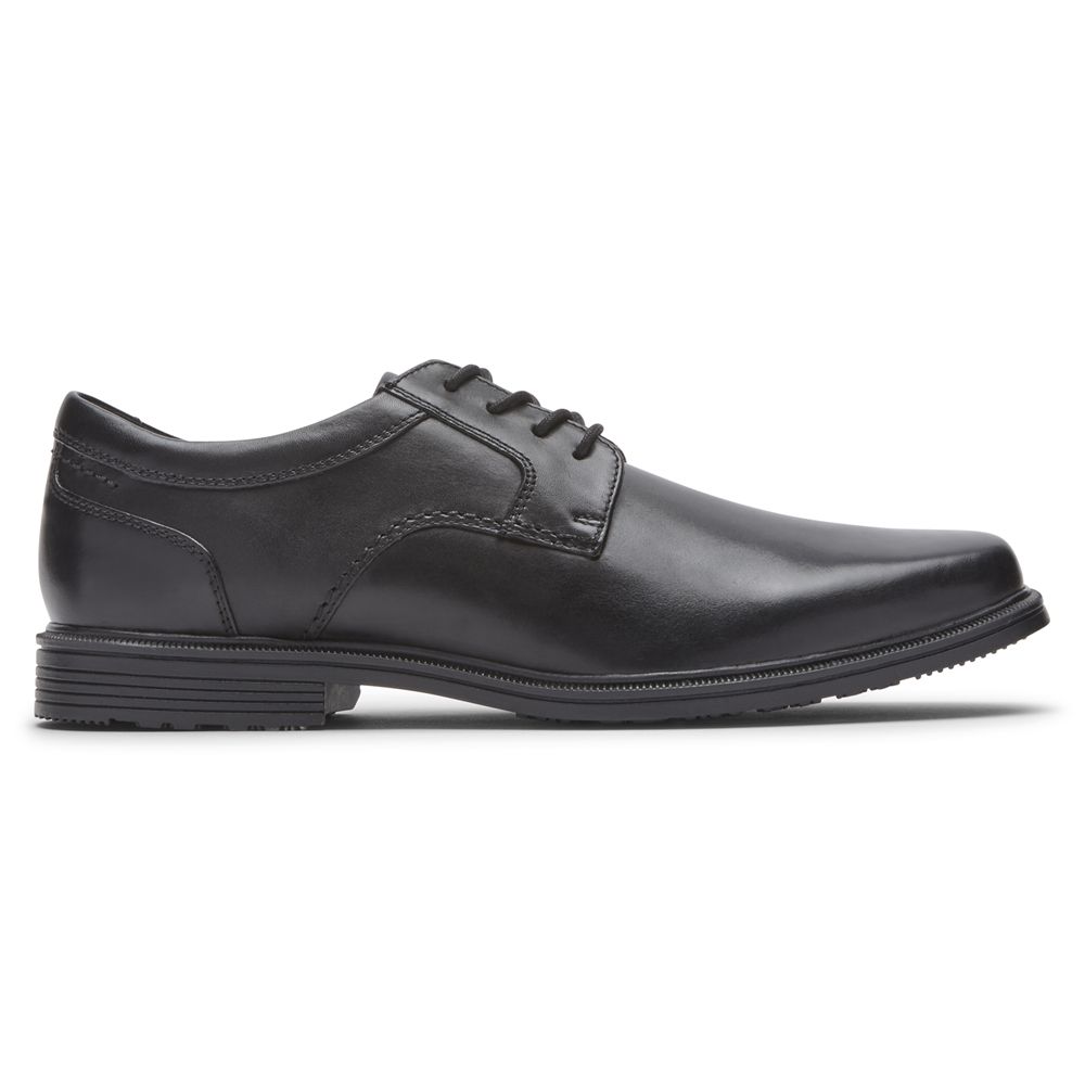 Rockport Taylor Waterproof Plain Toe - Mens Oxfords - Black - NZ (VQT-583629)